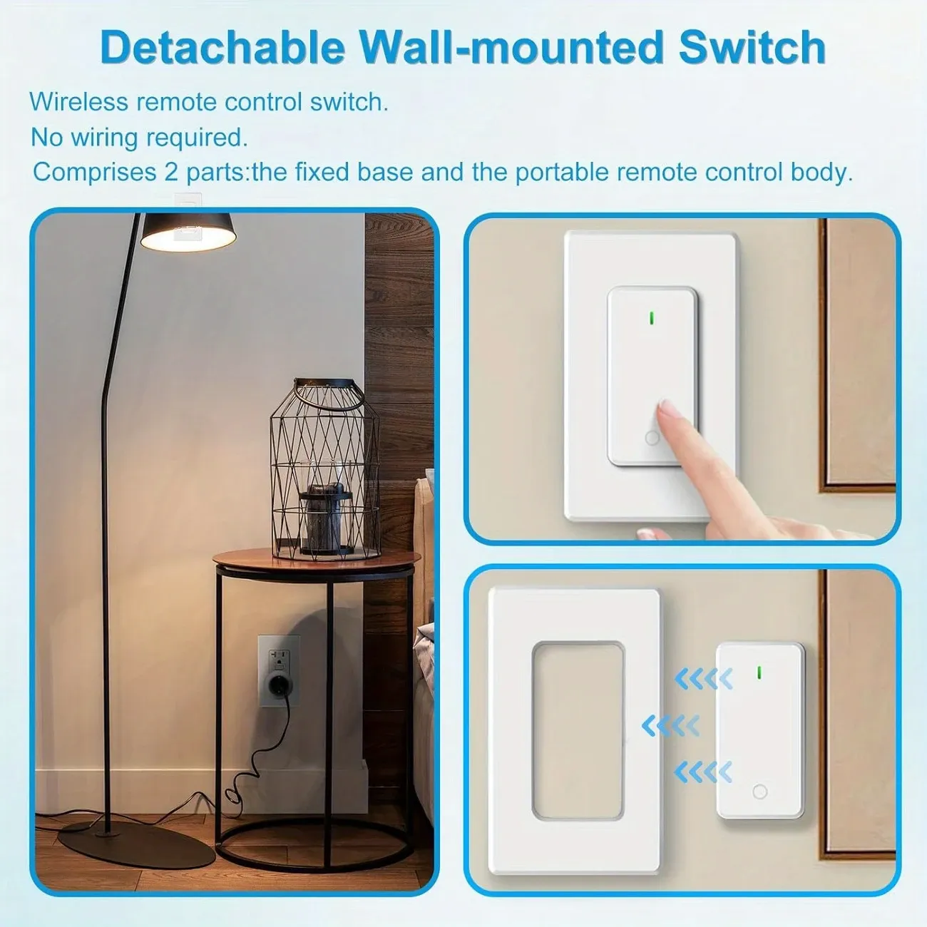 Remote switch socket remote control plug with switch, wireless onoff light switch wall mounted