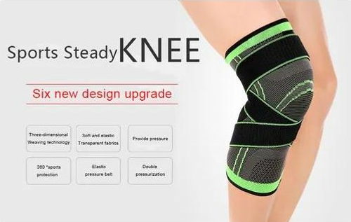 Knee Support Protective Gear Fashion Sports Knee Sleeve Elastic Knitting Knee Brace with Bandage