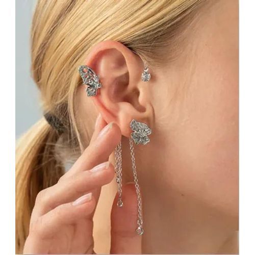 Butterfly Earrings Ear Cuffs Climber Wrap Around Earrings for Women Right Left No Piercing Ear Clip Gold Silver Ear Jewelry Gift