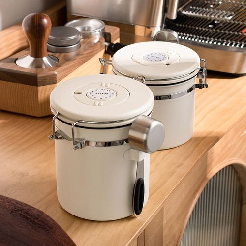 New Design Vacuum Seal Food Storage Coffee Jar Airtight Stainless Steel Coffee Jar