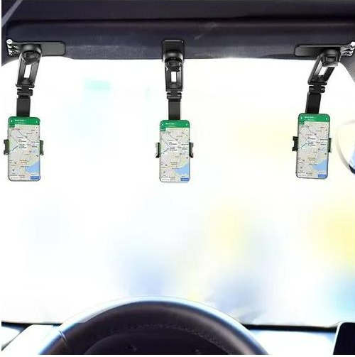Hot-selling car phone holder - can be fixed on the sun visor, suitable for mobile navigation, live streaming and selfies, safe and stable, shockproof and anti-shake, colors shipped randomly