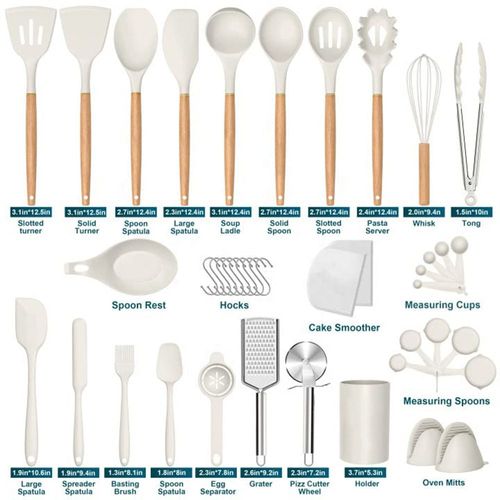 Premium Kitchen Tools Gadgets Silicone Tableware Cookware Cutlery Silicone Kitchen Cutlery Set