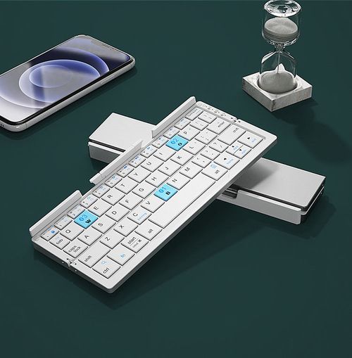 Bowknot Fan Ultra-thin Portable Foldable Bluetooth Wireless Keyboard with Office Hidden Stand