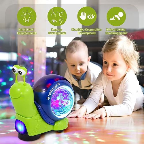 Crawling Crab Sensory Toys 0-3 Years Old Children Interactive Music Walking Dancing Electronic Pet Snail Toy Gift