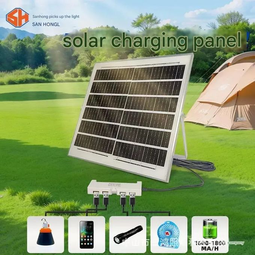 Solar charging socket 6V6W 4 USB ports, can charge various LED charging lights