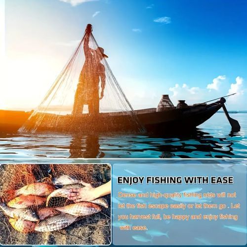 Durable Nylon Fly Fishing Net 1pc - Blue Handle Ideal for Freshwater & Saltwater - Perfect for Catching Fish