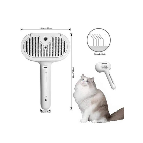 Pet Electric Spray Massage Comb, White