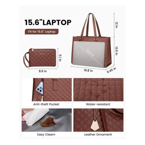 2pcs Ladies Shoulder Bags Lunch Box Daily School Business Waterproof Women Laptop Handbags With Insulated Cooler Bag