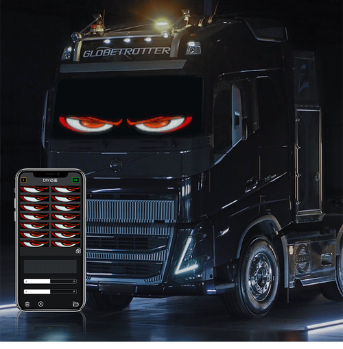 Car dynamic devil eye expression car sticker LED display truck car front and rear glass lights