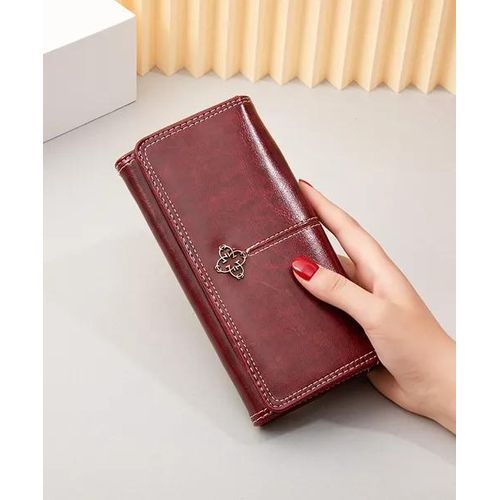 High-end long wallet for women, high-end retro zipper large capacity women's coin purse