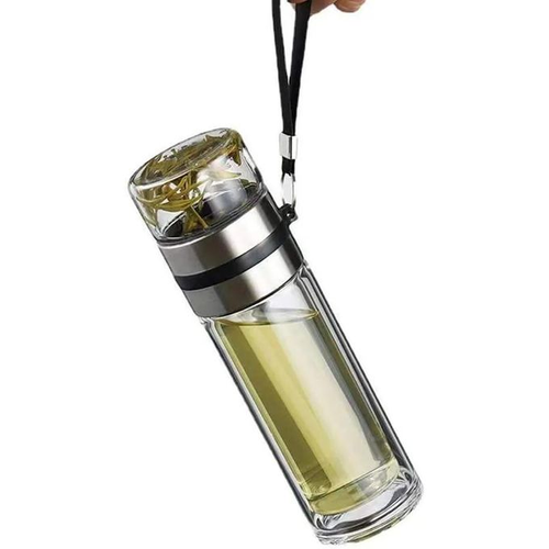 14oz Glass Tea Infuser Bottle and Water Bottle Separation Tea Bottle Mug Cup with Tea Infuser, Infusion Mug
