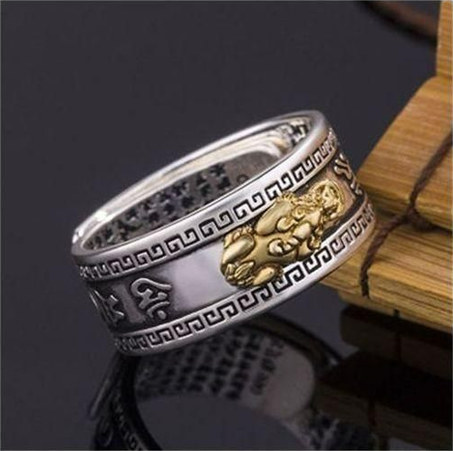 Black Pixiu Obsidian Wealth Bracelet & Ring Set