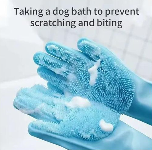 Pet bathing glove dog and cat bathing scrub & massage brush