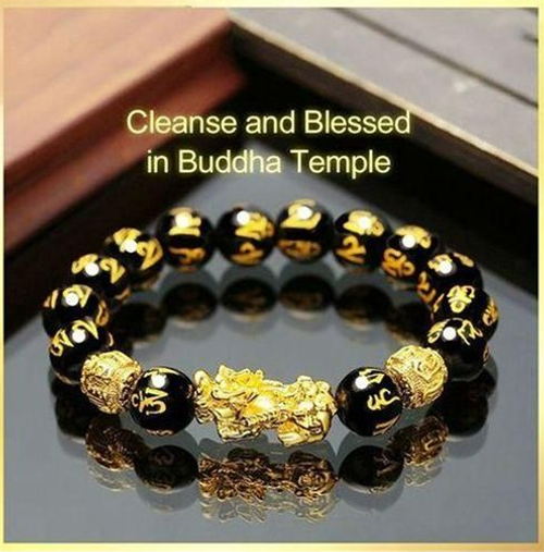 Black Pixiu Obsidian Wealth Bracelet & Ring Set