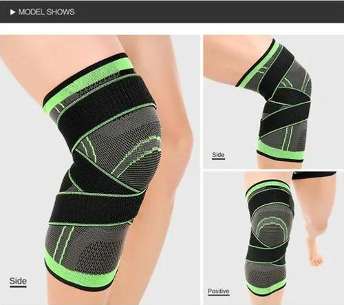 Knee Support Protective Gear Fashion Sports Knee Sleeve Elastic Knitting Knee Brace with Bandage