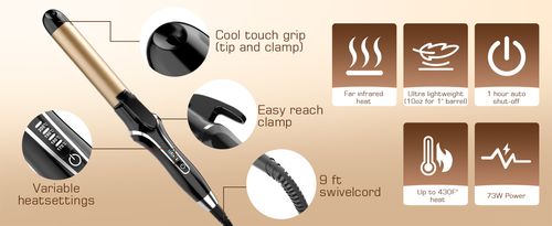 Hair straightener - instant heating, adjustable temp, creates sleek straight hair, salon-quality results at home