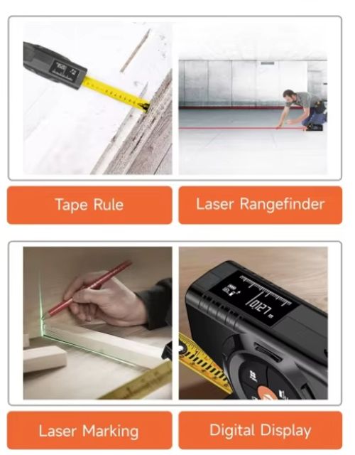 Multi-functional tape measure - length measurement, level detection, durable for home and work