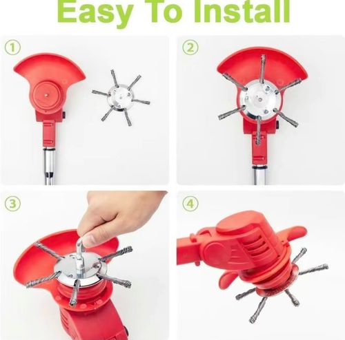 6 Inch Steel Wire Rotary Brush Cutter Trimmer Head, Weed Wacker Replacement Heads, Wired Trimmer Head Replacement For Electric Battery Powered Cordless String Trimmer, Weed Eater,Moss & Rust Removal