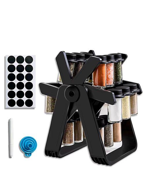Rotating spice rack 360° rotation space-saving multi-layer storage for kitchen seasonings condiments easy access
