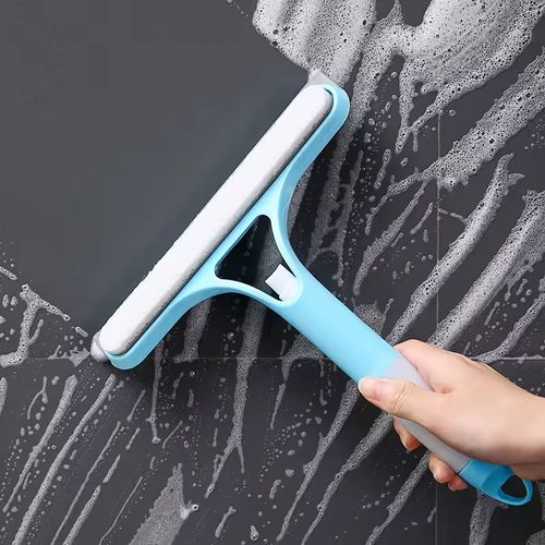 multi-functional glass scraper, 3-in-1 glass cleaning tool, window cleaner, glass brush, household mirror cleaning tool, water-spraying brush