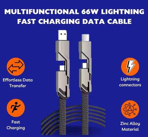 4-in-1 Data Cable Charge Sync Multi-Device Compatibility One Cable for All Needs
