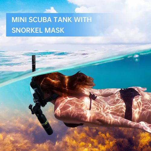 Diving tank with snorkel mask for underwater exploration easy to use safe reliable