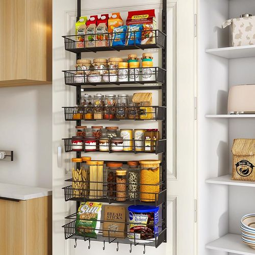 No drilling required just hang it behind the door saving floor space In the kitchen it holds seasonings spatulas easily within reach In the bathroom it organizes shampoos body washes towels keeping countertops tidy