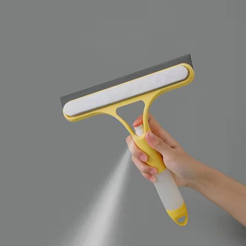 multi-functional glass scraper, 3-in-1 glass cleaning tool, window cleaner, glass brush, household mirror cleaning tool, water-spraying brush