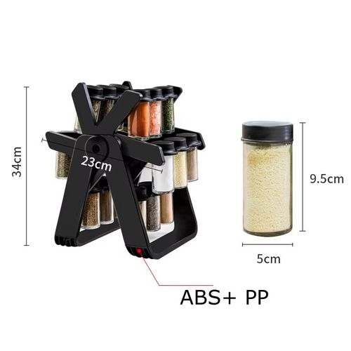 Rotating spice rack 360° rotation space-saving multi-layer storage for kitchen seasonings condiments easy access