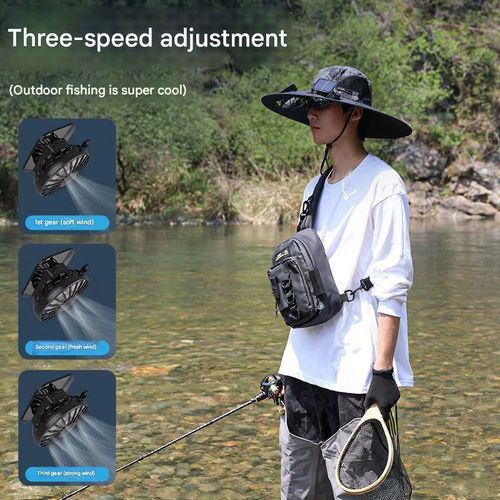 Solar fan hat - solar-powered, USB rechargeable, sunshade & cooling, lightweight for outdoor use