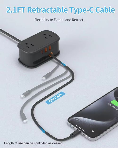 Multifunctional Power Strip: Multiple Outlets, USB Ports, Safe & Compact – Perfect for Home, Office & Travel