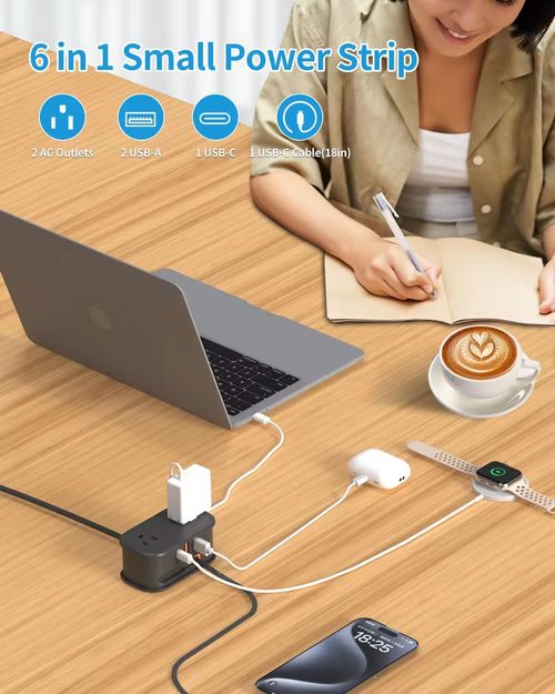 Multifunctional Power Strip: Multiple Outlets, USB Ports, Safe & Compact – Perfect for Home, Office & Travel