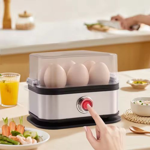 Stainless steel egg boiler, small and mini, portable egg cooker, kitchen egg steamer, household breakfast maker, multi-functional egg boiler.