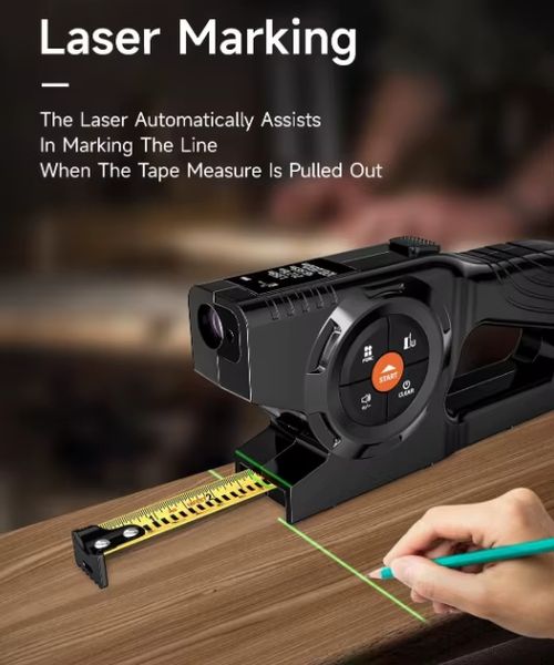 Multi-functional tape measure - length measurement, level detection, durable for home and work