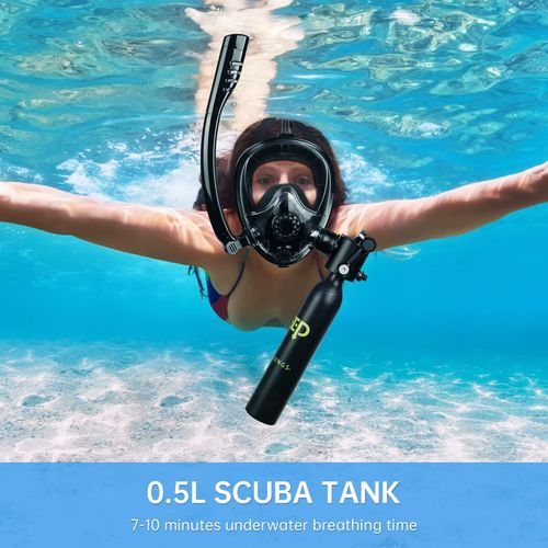 Diving tank with snorkel mask for underwater exploration easy to use safe reliable