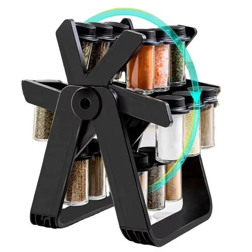 Rotating spice rack 360° rotation space-saving multi-layer storage for kitchen seasonings condiments easy access