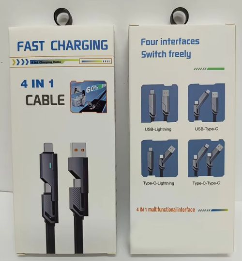4-in-1 Data Cable Charge Sync Multi-Device Compatibility One Cable for All Needs