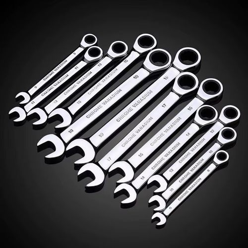 10-piece combination wrench set for automotive repair full set of box-end and open-end wrenches double-ended mirror-finish spanner tools