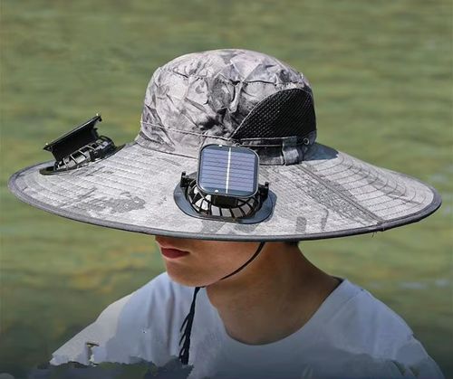 Solar fan hat - solar-powered, USB rechargeable, sunshade & cooling, lightweight for outdoor use