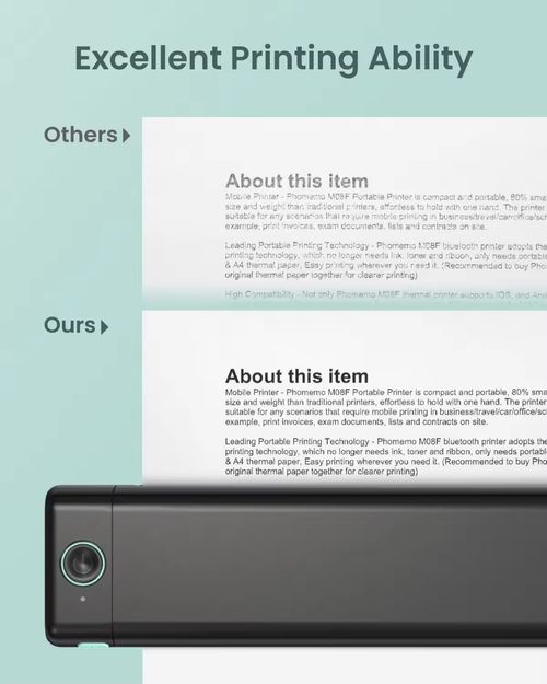 Bluetooth-Enabled Home Printer: Syncs seamlessly with phones, compact design, perfect for home use—easy printing of photos, docs anytime.