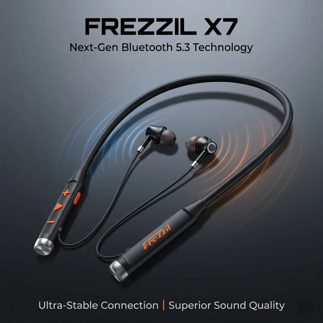 Frezzil X7 Neckbank Bluetooth Earphones With TorchLight