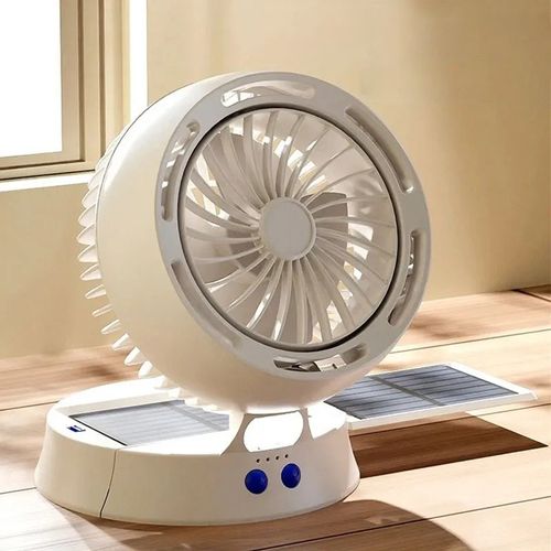 Split-type solar丨Type-C dual-charging fan with LED light