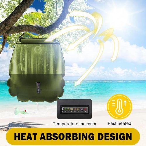 Portable Solar-Heated Camping Shower: 20L Hanging Shower Bag for Camping, Water Outages, Rinsing Gear