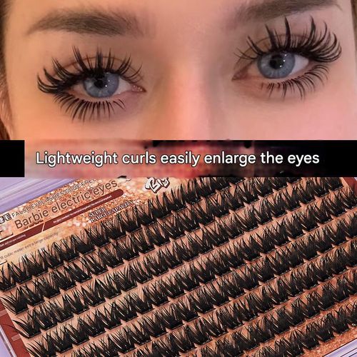 Barbie-style electric eye effect, glue-free false eyelashes, thick and voluminous, segmented design, large capacity.