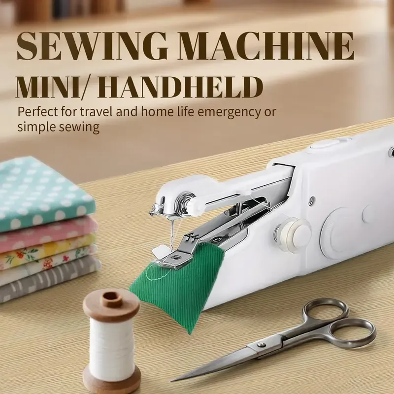 Handheld Sewing Machine Mini Portable Cordless with Accessory Kit for Quick Stitching Easy to Operate for Home Travel and DIY Sewing Machine for Beginners Sewingmachine(Battery not included)