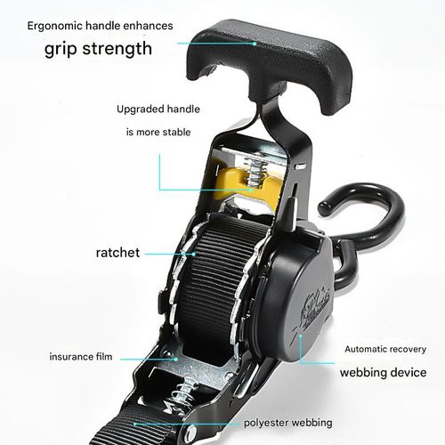 Automatic cargo tensioning device, luggage strap and securing fastener.