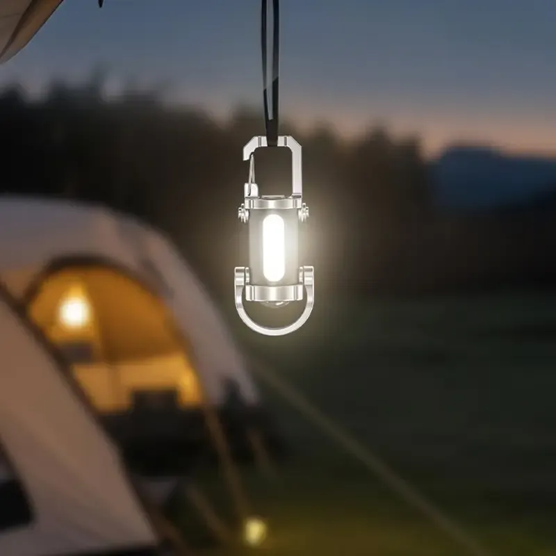 Portable Led Flashlight Usb Rechargeable Work Light Key Ring Pendant Led Flashlight