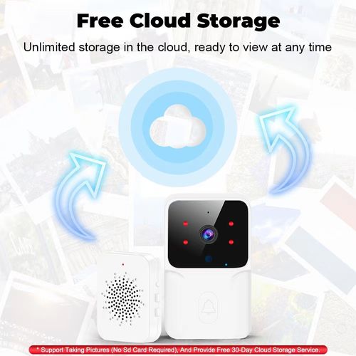 Smart video doorbell with wireless remote monitoring and high-definition night vision.