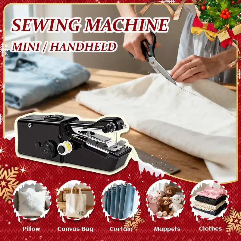 Handheld Sewing Machine Mini Portable Cordless with Accessory Kit for Quick Stitching Easy to Operate for Home Travel and DIY Sewing Machine for Beginners Sewingmachine(Battery not included)