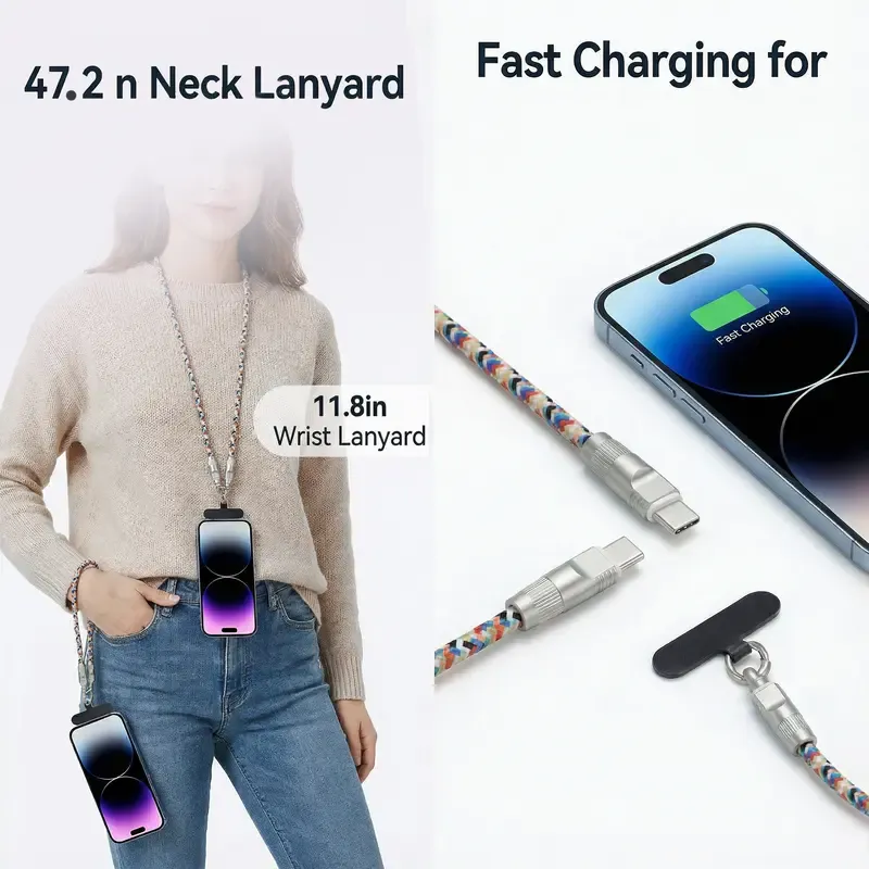 Lanyard charging cable